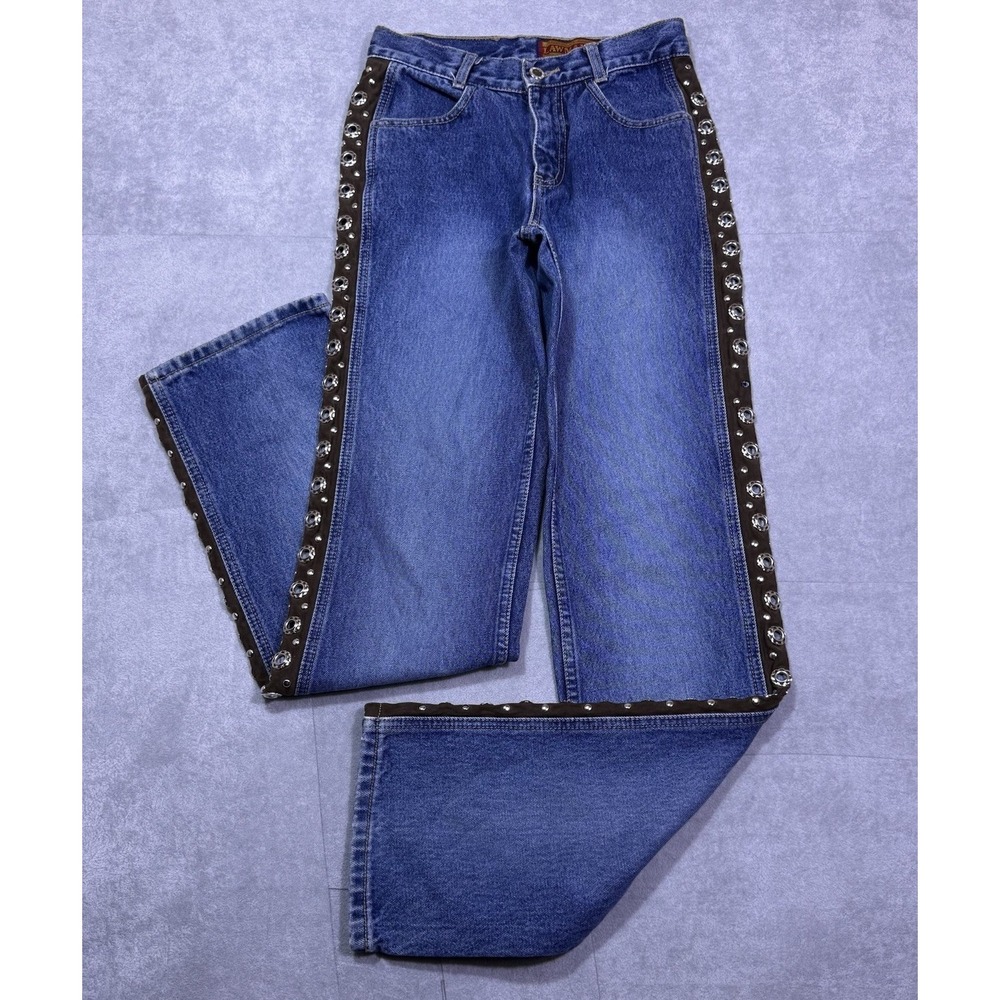 VINTAGE Lawman Jeans Womens 26x33 Midrise Slim Fit Straight Western Bareback